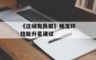 《这城有良田》杨玉环技能升星建议