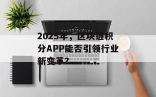 2025年，区块链积分APP能否引领行业新变革？