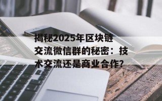 揭秘2025年区块链交流微信群的秘密：技术交流还是商业合作？