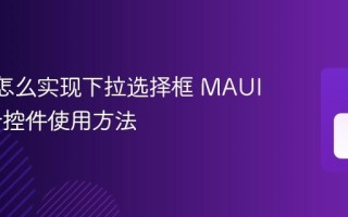 MAUI怎么实现下拉选择框 MAUI Picker控件使用方法