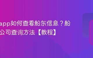 船讯网app如何查看船东信息？船舶归属公司查询方法【教程】