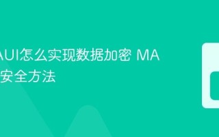 C# MAUI怎么实现数据加密 MAUI数据安全方法