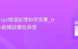javascript错误处理如何完善_try catch能捕获哪些异常
