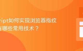 javascript如何实现浏览器指纹识别_有哪些常用技术？