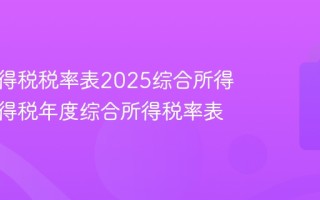 个人所得税税率表2025综合所得 个人所得税年度综合所得税率表