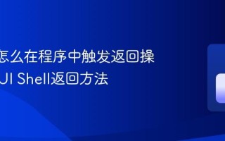 MAUI怎么在程序中触发返回操作 MAUI Shell返回方法