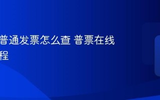 增值税普通发票怎么查 普票在线查验教程