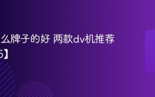 dv机什么牌子的好 两款dv机推荐【2025】