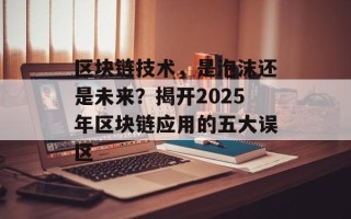 区块链技术，是泡沫还是未来？揭开2025年区块链应用的五大误区