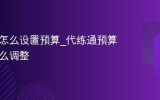 代练通怎么设置预算_代练通预算设置怎么调整