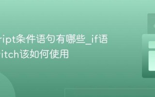 javascript条件语句有哪些_if语句和switch该如何使用
