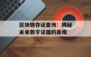 区块链存证查询：揭秘未来数字证据的真相