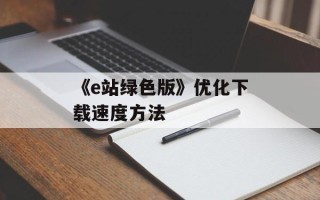 《e站绿色版》优化下载速度方法