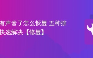 电脑没有声音了怎么恢复 五种排查方法快速解决【修复】