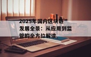 2025年国内区块链发展全景：从应用到监管的全方位解读