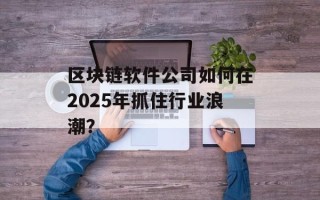 区块链软件公司如何在2025年抓住行业浪潮？