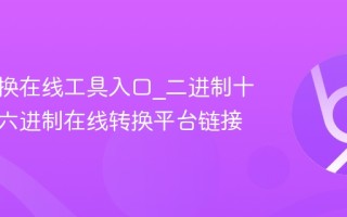 进制转换在线工具入口_二进制十进制十六进制在线转换平台链接