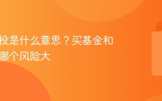 基金定投是什么意思？买基金和买股票哪个风险大