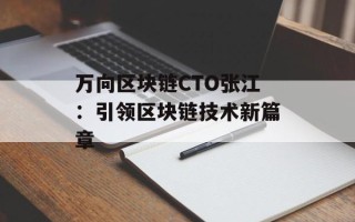 万向区块链CTO张江：引领区块链技术新篇章