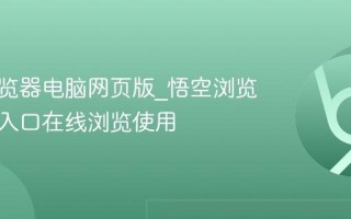 悟空浏览器电脑网页版_悟空浏览器官网入口在线浏览使用