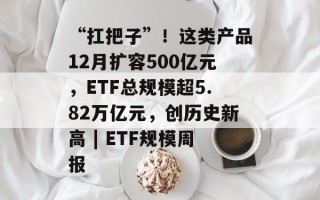 “扛把子”！这类产品12月扩容500亿元，ETF总规模超5.82万亿元，创历史新高 | ETF规模周报