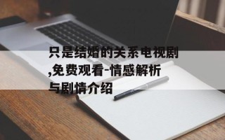 只是结婚的关系电视剧,免费观看-情感解析与剧情介绍
