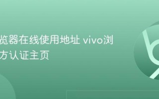 vivo浏览器在线使用地址 vivo浏览器官方认证主页