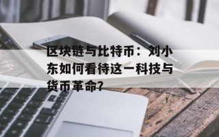 区块链与比特币：刘小东如何看待这一科技与货币革命？