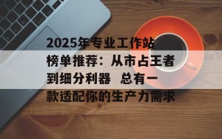 2025年专业工作站榜单推荐：从市占王者到细分利器  总有一款适配你的生产力需求