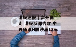 港股速报 | 高开低走 港股反弹告吹 中兴通讯H股跌超13%