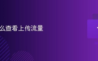 电脑怎么查看上传流量
