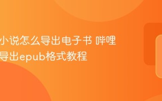 哔哩轻小说怎么导出电子书 哔哩轻小说导出epub格式教程