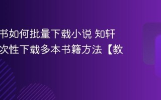 知轩藏书如何批量下载小说 知轩藏书一次性下载多本书籍方法【教程】
