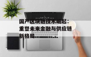 国产区块链技术崛起：重塑未来金融与供应链新格局