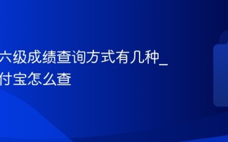 英语四六级成绩查询方式有几种_微信支付宝怎么查