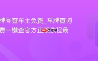 输入车牌号查车主免费_车牌查询车主免费一键查官方正版教程最新
