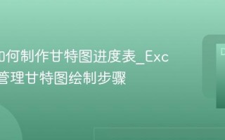 Excel如何制作甘特图进度表_Excel项目管理甘特图绘制步骤