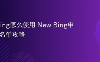 New Bing怎么使用 New Bing申请候补名单攻略