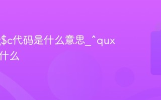 ^quxjg$c代码是什么意思_^quxjg$c是什么