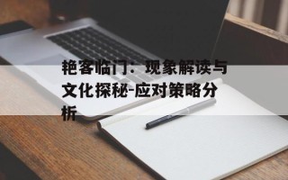 艳客临门：现象解读与文化探秘-应对策略分析