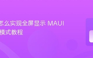 MAUI怎么实现全屏显示 MAUI沉浸式模式教程