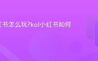 kol小红书怎么玩?kol小红书如何变现？