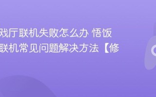 悟饭游戏厅联机失败怎么办 悟饭游戏厅联机常见问题解决方法【修复】