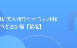 Dazz相机怎么调节尺寸 Dazz相机尺寸调节方法步骤【教程】