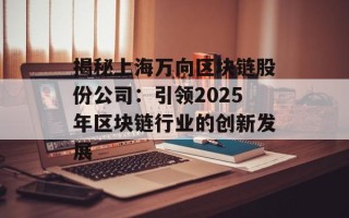 揭秘上海万向区块链股份公司：引领2025年区块链行业的创新发展
