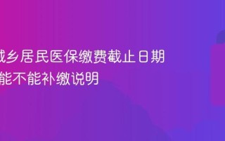 2026城乡居民医保缴费截止日期 错过还能不能补缴说明