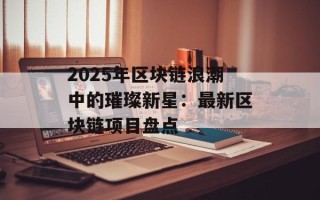 2025年区块链浪潮中的璀璨新星：最新区块链项目盘点