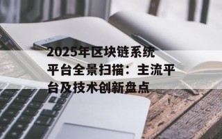 2025年区块链系统平台全景扫描：主流平台及技术创新盘点