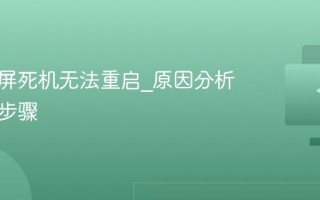 电脑蓝屏死机无法重启_原因分析与解决步骤