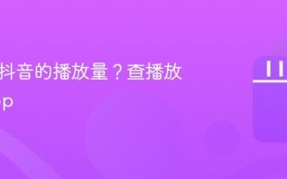 怎么查抖音的播放量？查播放量的app